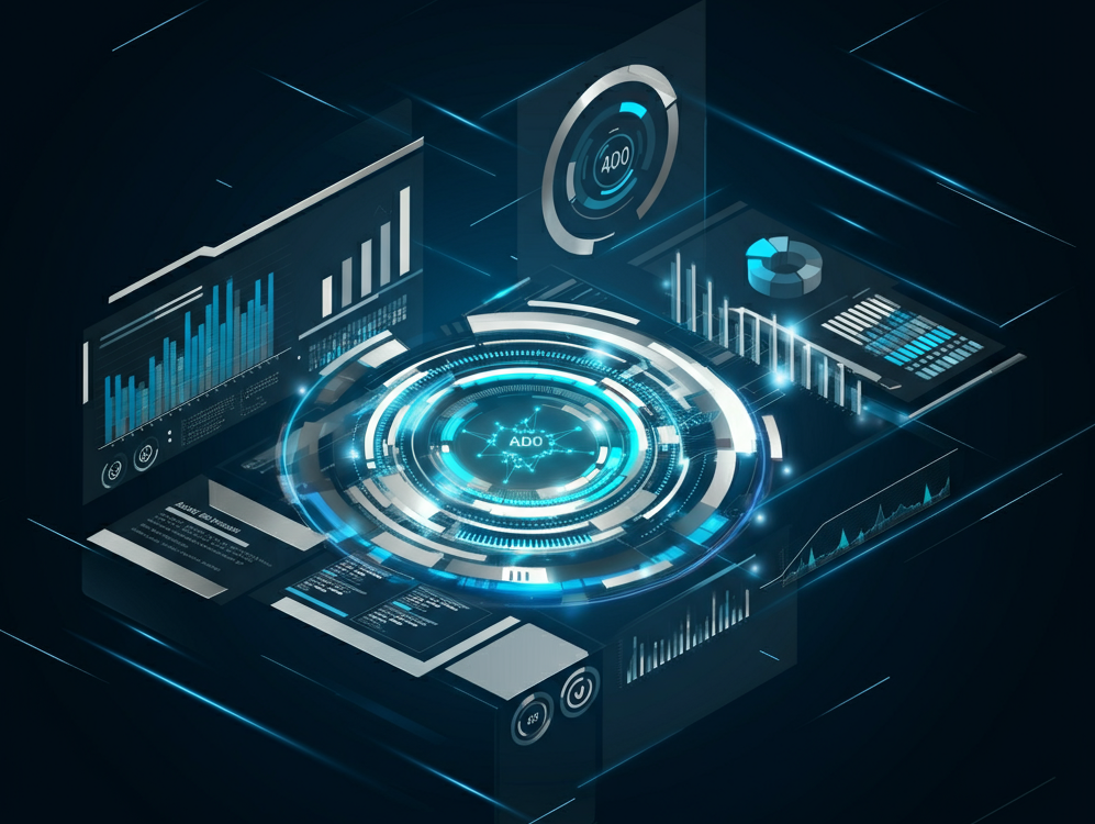 Futuristic depiction of AI-driven ERP systems transforming business operations in Nusaker.