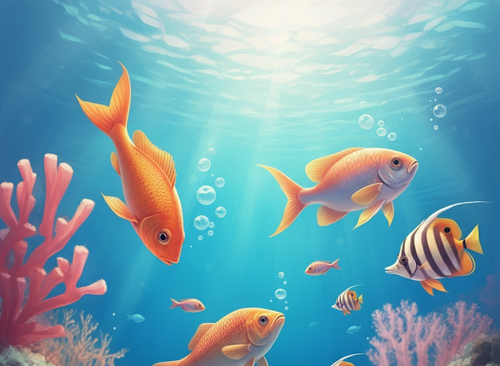 Vibrant pastel fish art inspired by Rita Kirkman