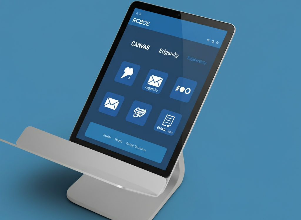 Modern educational portal interface for Launchpad RCBOE with tools like Canvas and Edgenuity.