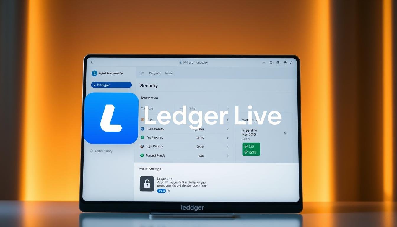 Ledger Live interface on tablet displaying security and asset management